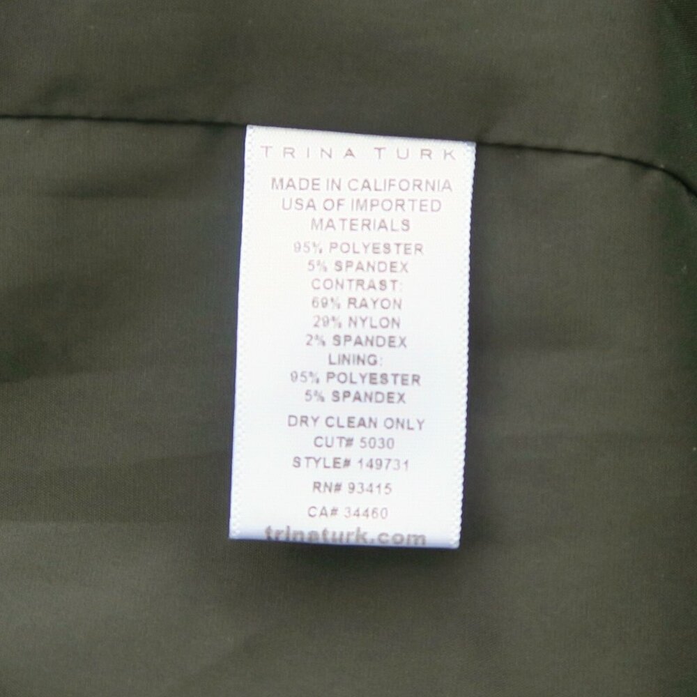 Trina Turk Jersey Sheath Dress Long Sleeves Geometric Print Size 4 - Picture 6 of 6